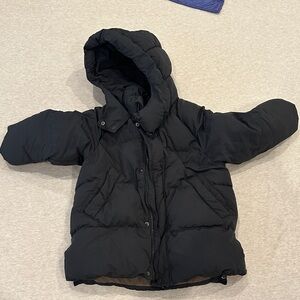 Zara Kids Black Hooded Puffer Coat